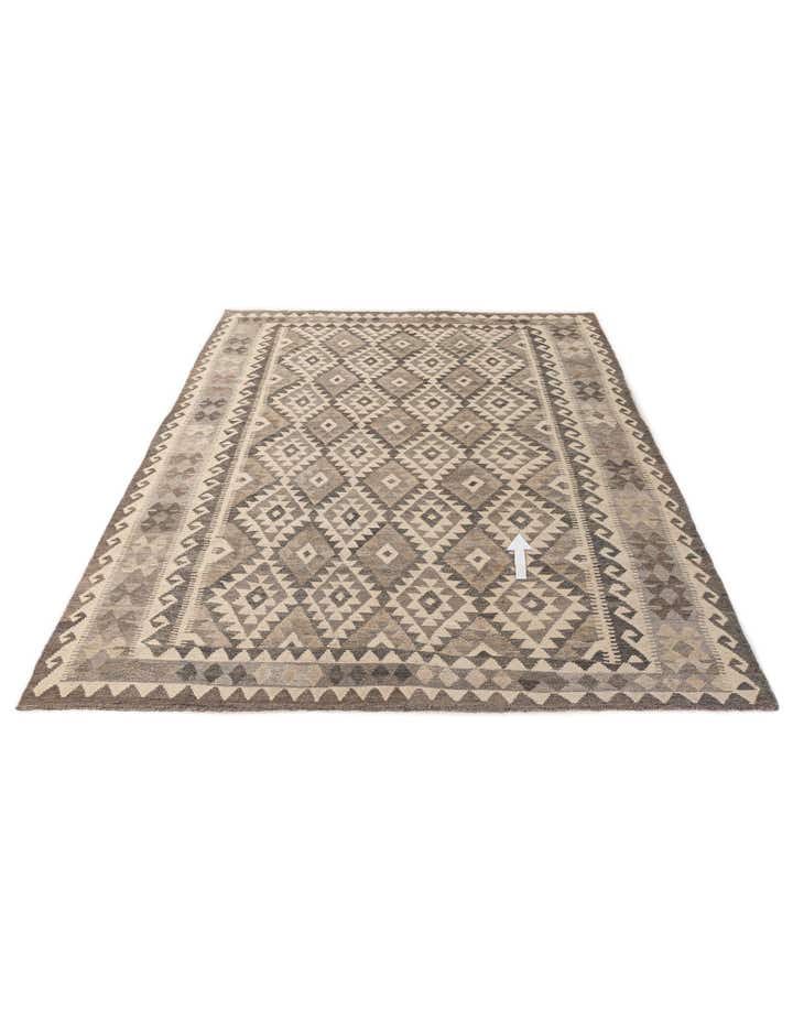 6' 7 x 9' 8 Hand Woven Kilim Maymana Wool Rug