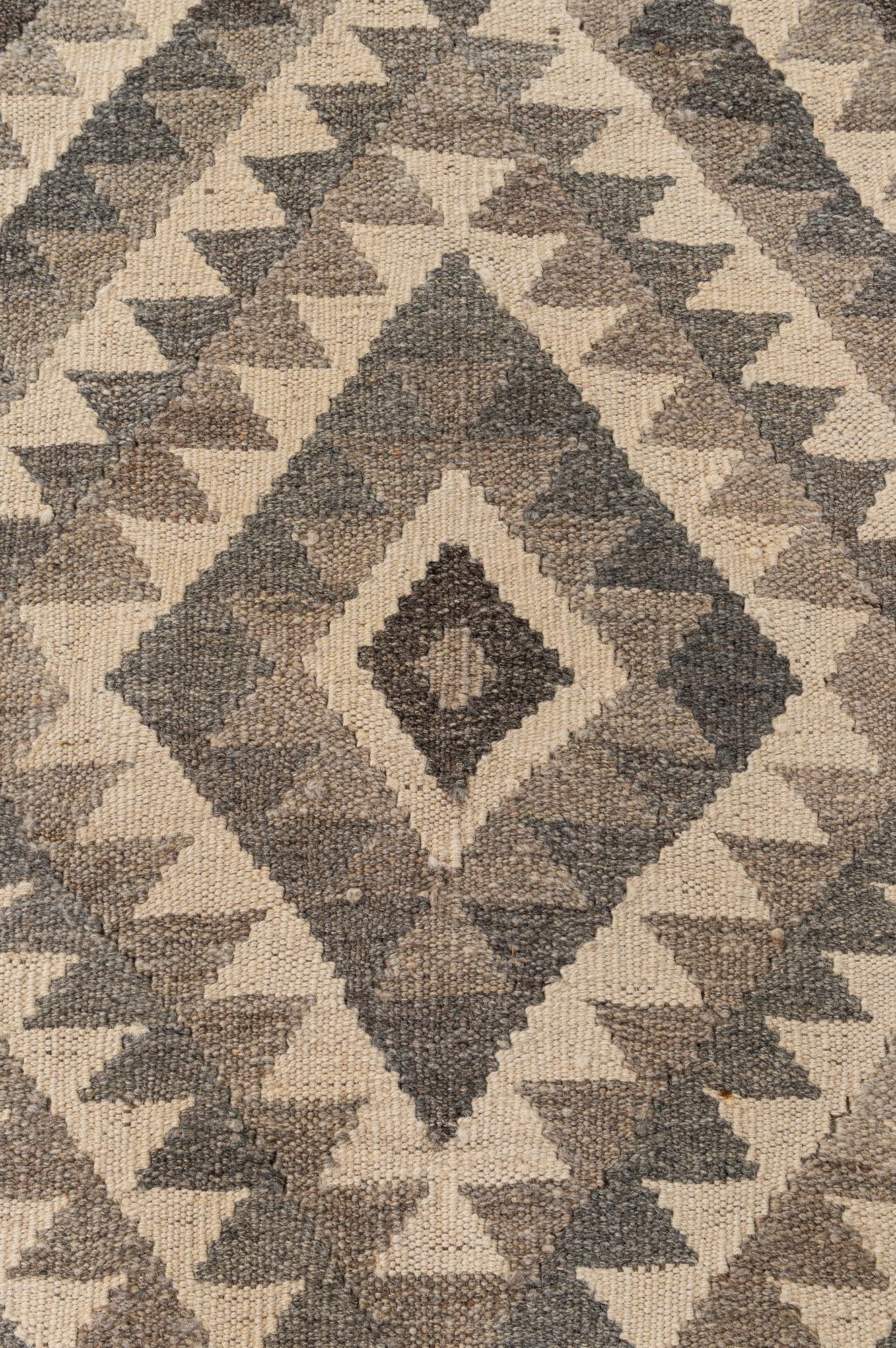 6' 8 x 9' 7 Hand Woven Kilim Maymana Wool Rug
