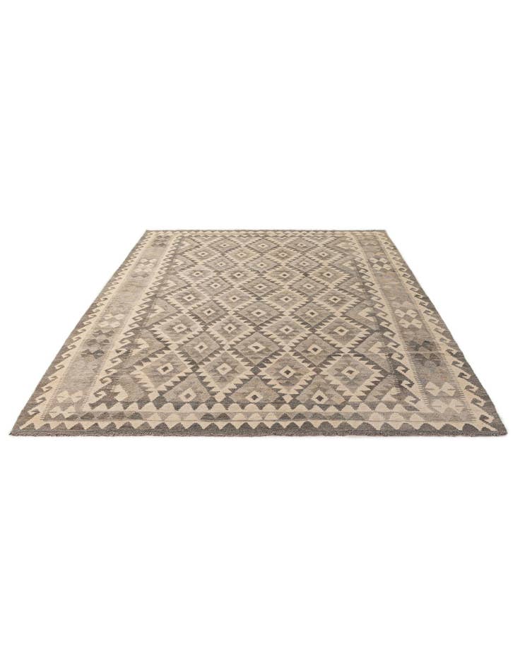 Detail image of 6' 8 x 9' 7 Hand Woven Kilim Maymana Wool Rug