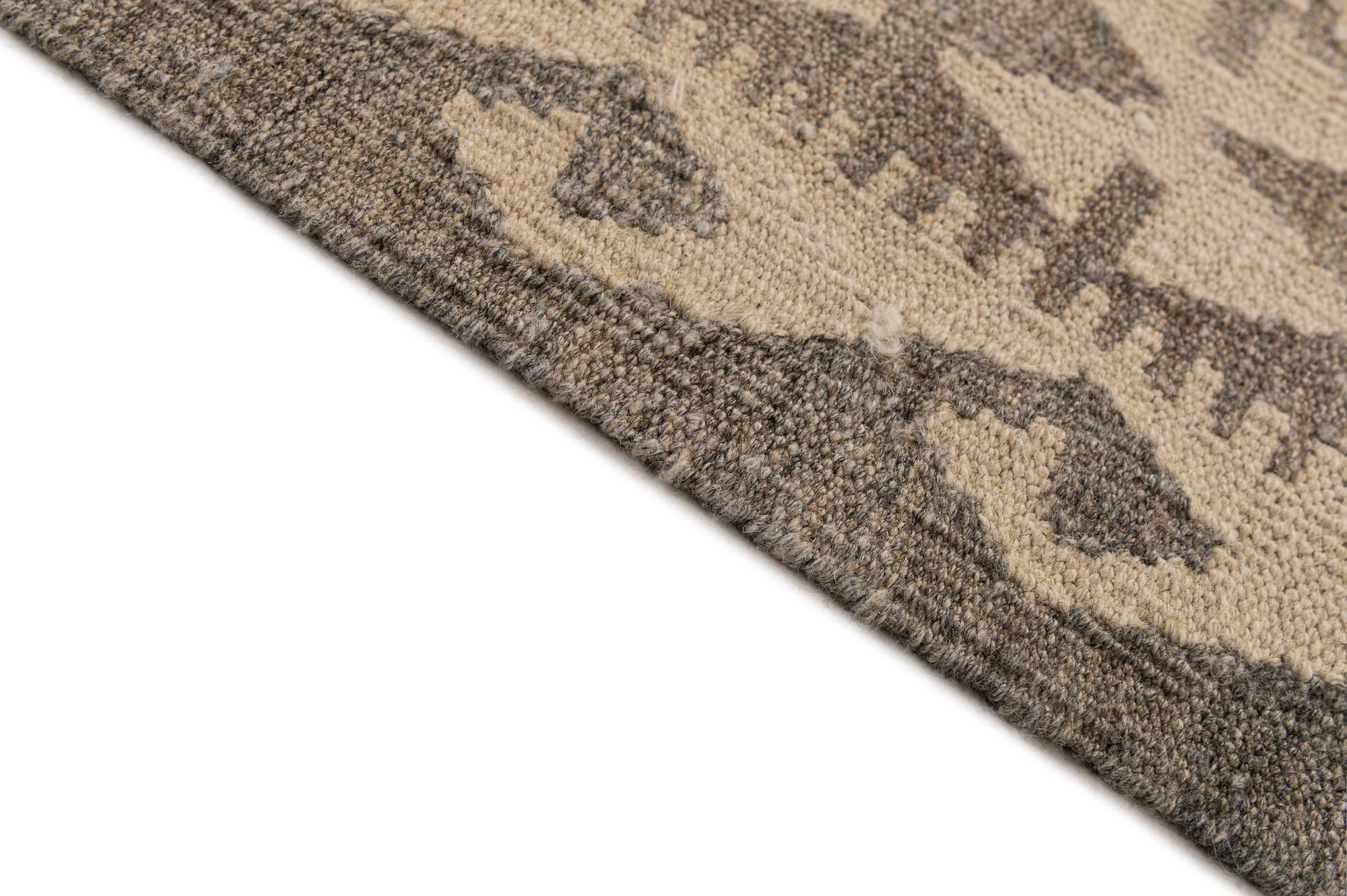 6' 8 x 9' 7 Hand Woven Kilim Maymana Wool Rug