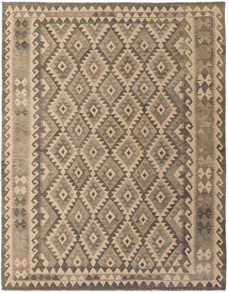 Detail image of 6' 8 x 9' 7 Hand Woven Kilim Maymana Wool Rug