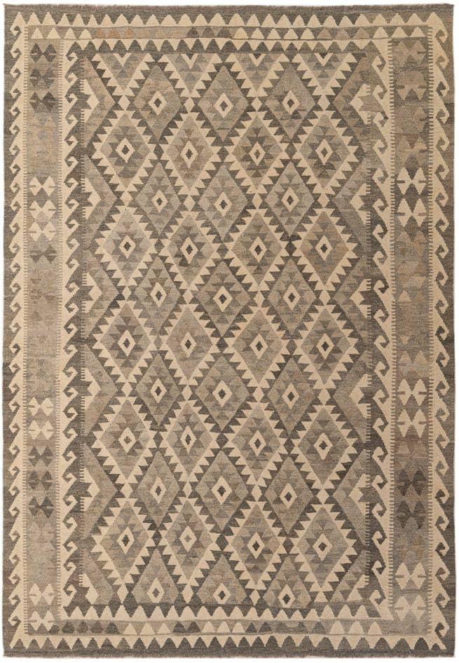 Detail image of 6' 8 x 9' 7 Hand Woven Kilim Maymana Wool Rug