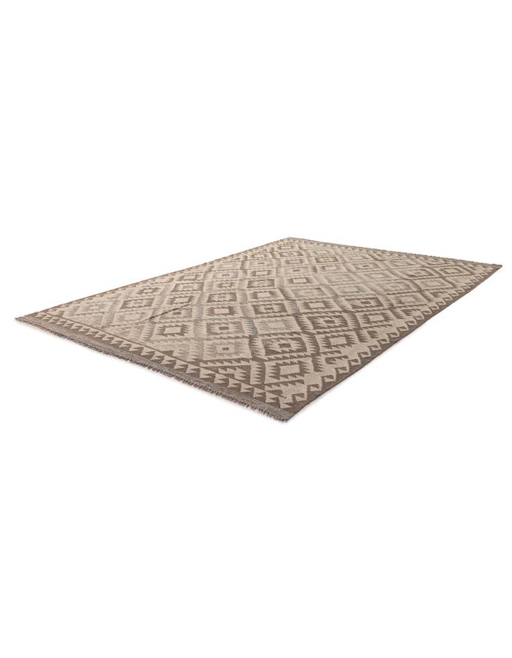 Detail image of 6' 5 x 9' 9 Hand Woven Kilim Maymana Wool Rug