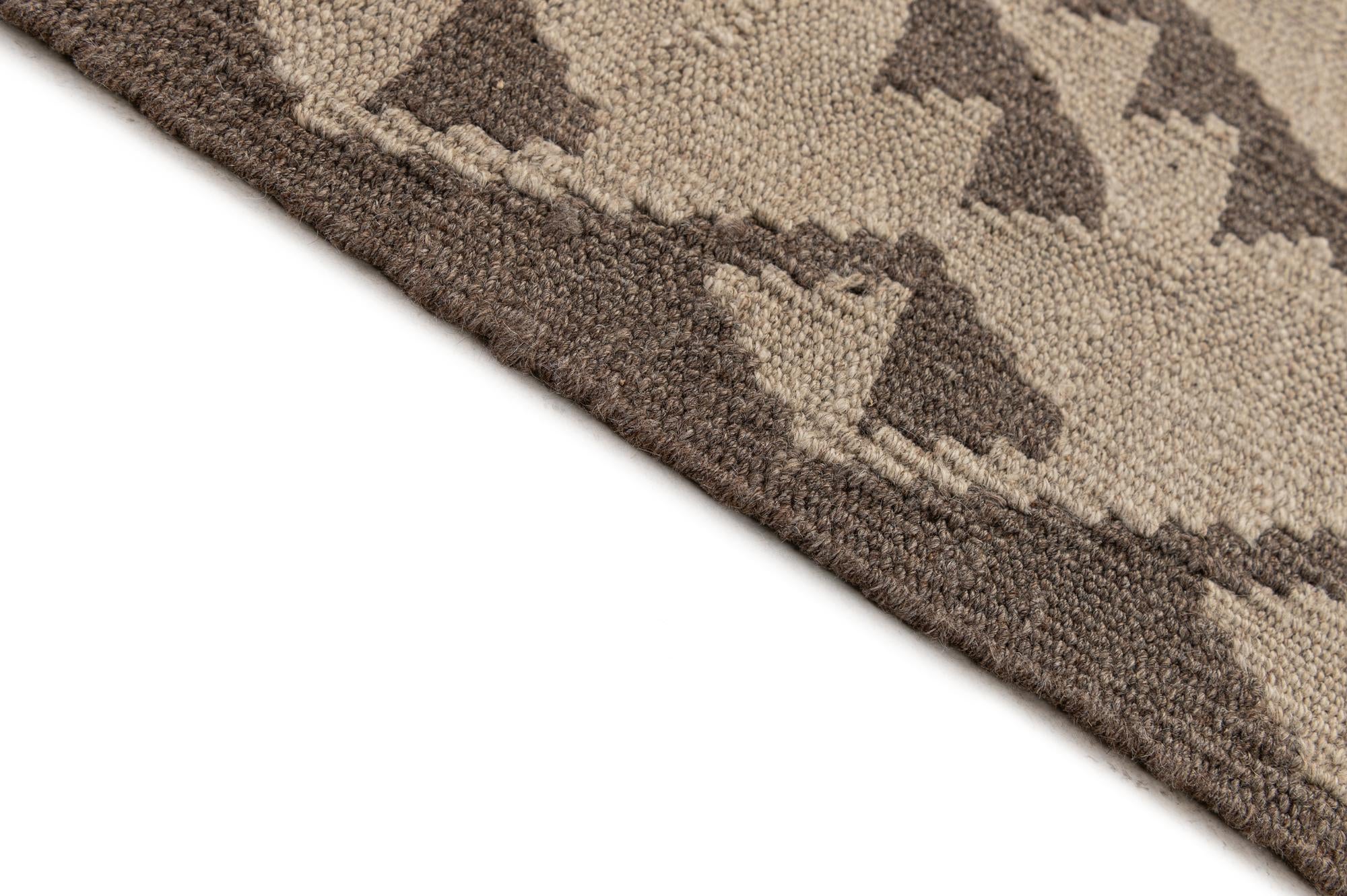 6' 5 x 9' 9 Hand Woven Kilim Maymana Wool Rug