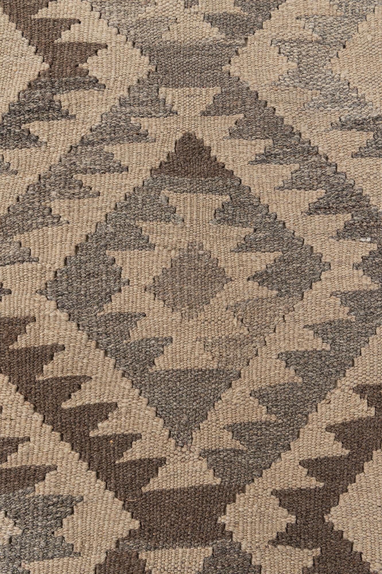 6' 5 x 9' 9 Hand Woven Kilim Maymana Wool Rug