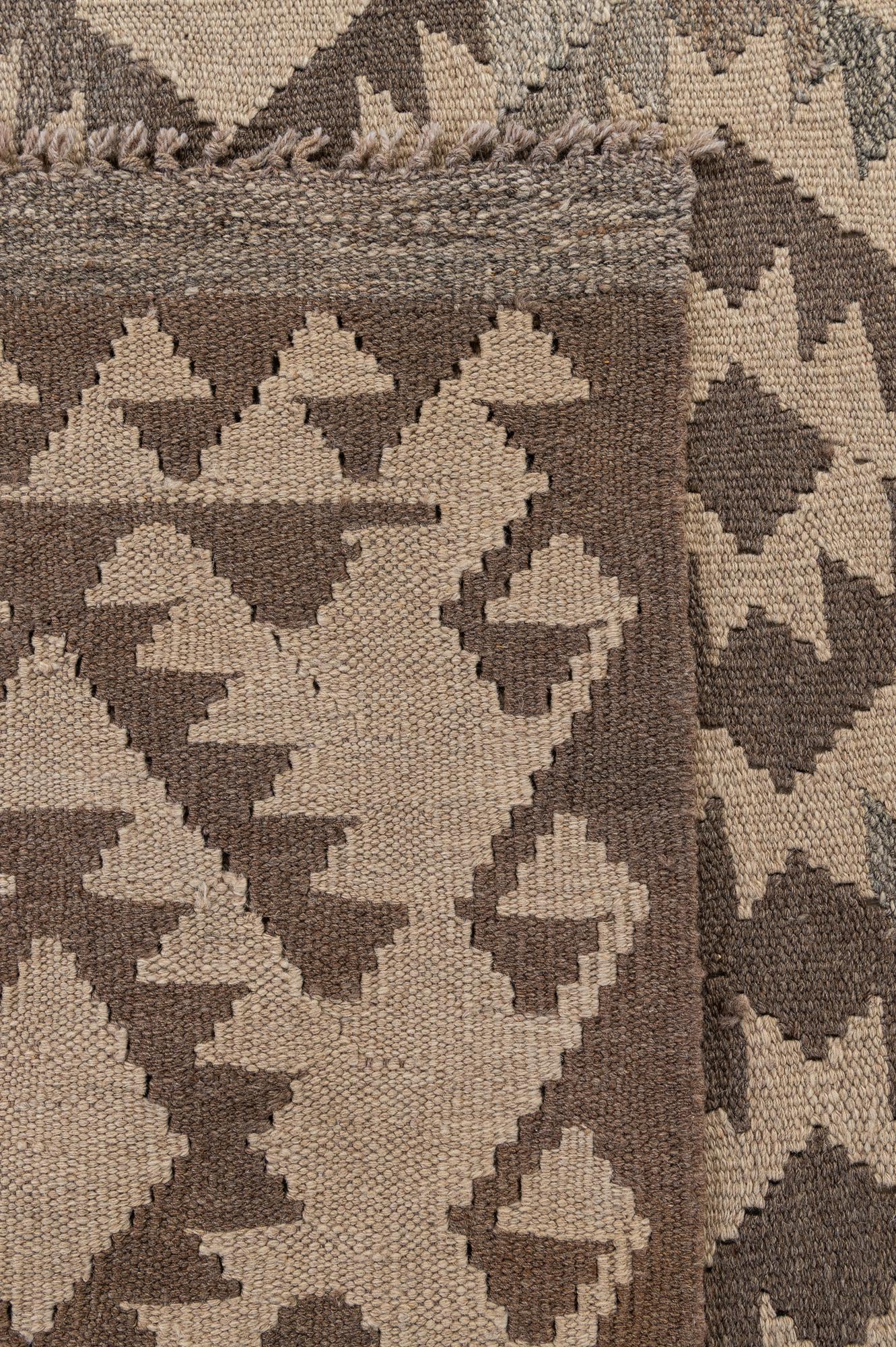 6' 5 x 9' 9 Hand Woven Kilim Maymana Wool Rug