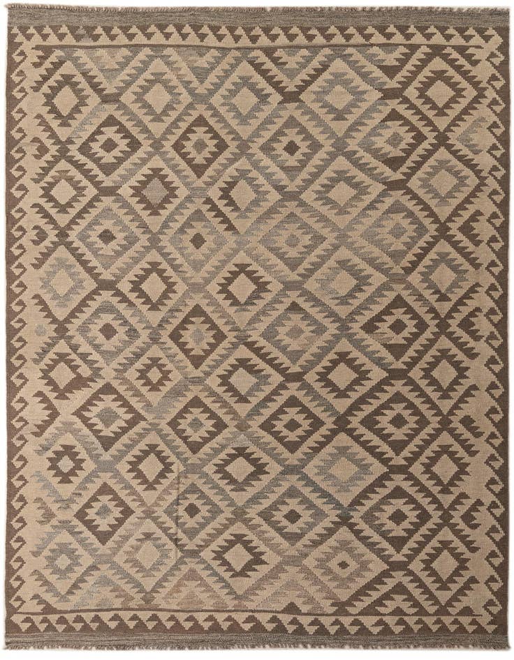 Detail image of 6' 5 x 9' 9 Hand Woven Kilim Maymana Wool Rug