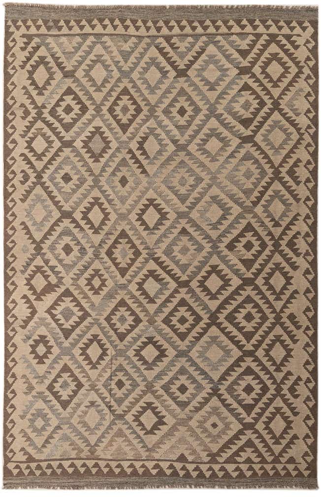 6' 5 x 9' 9 Hand Woven Kilim Maymana Wool Rug