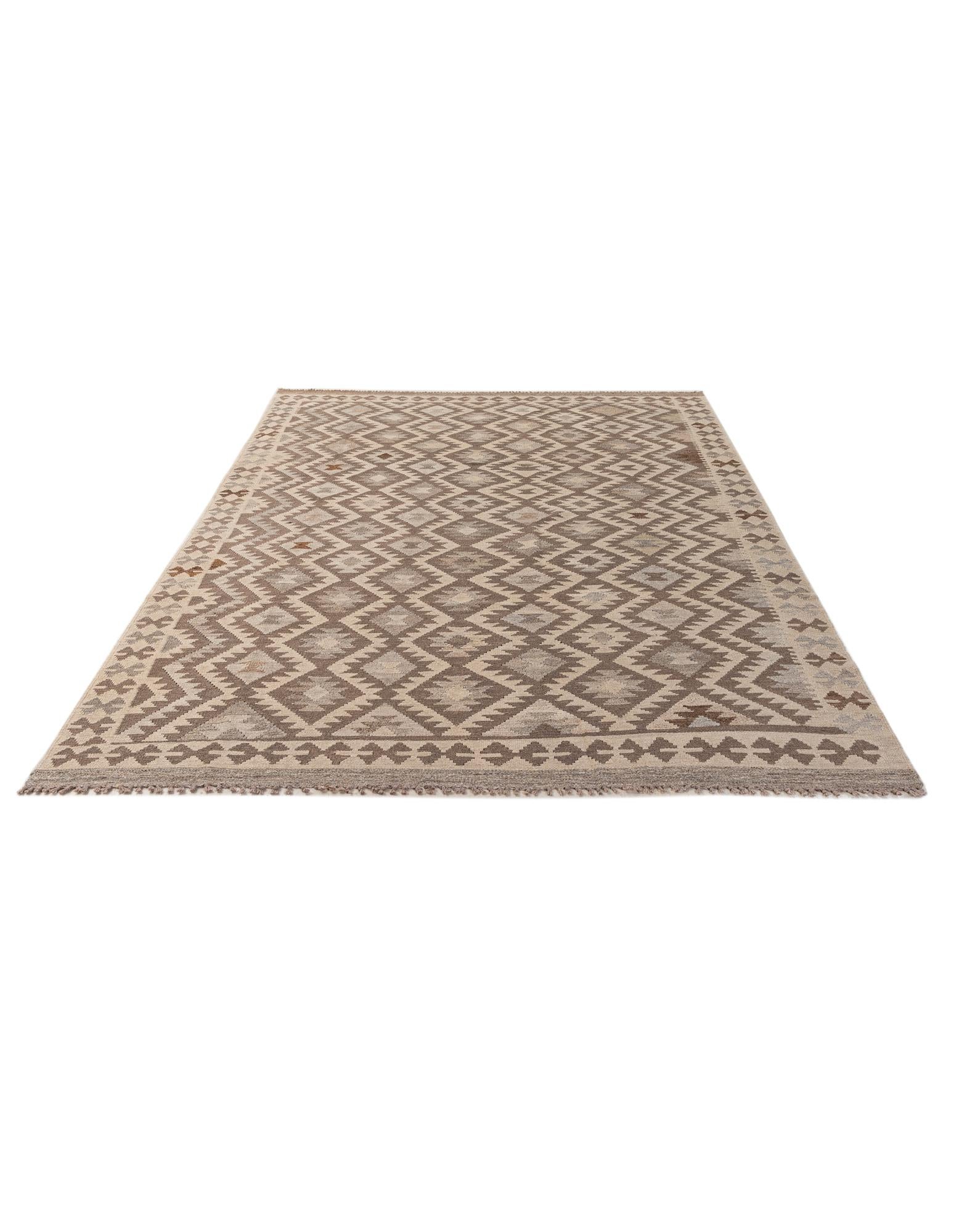 6' 8 x 9' 10 Hand Knotted Kilim Maymana Wool Rug