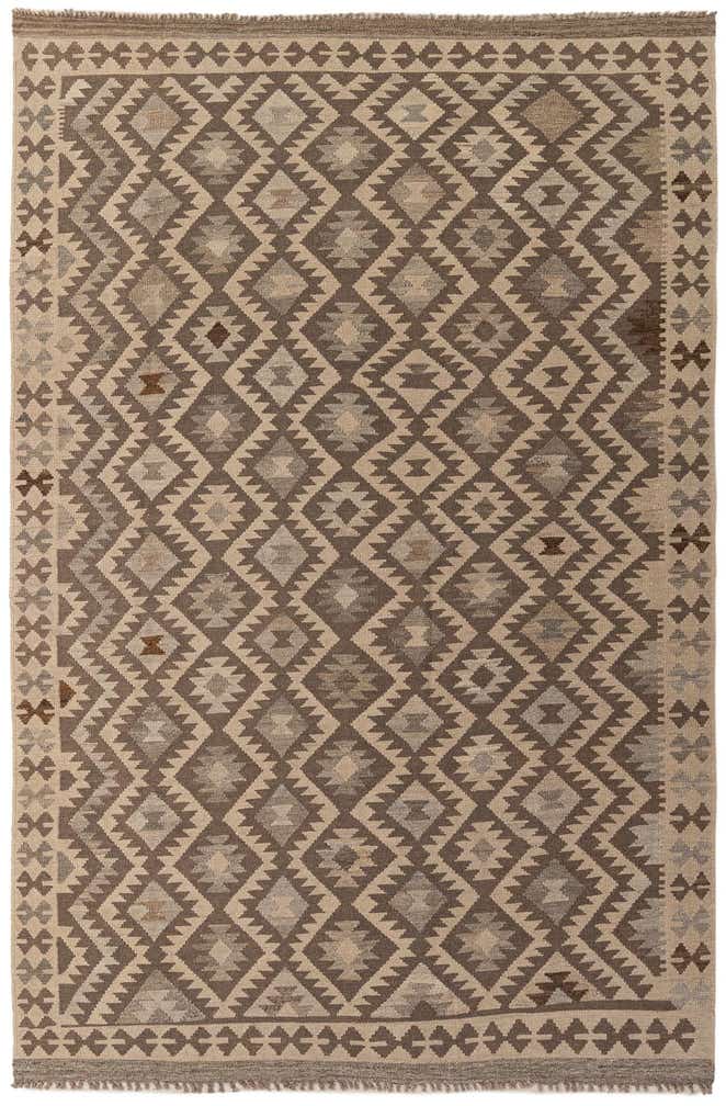 6' 8 x 9' 10 Hand Knotted Kilim Maymana Wool Rug