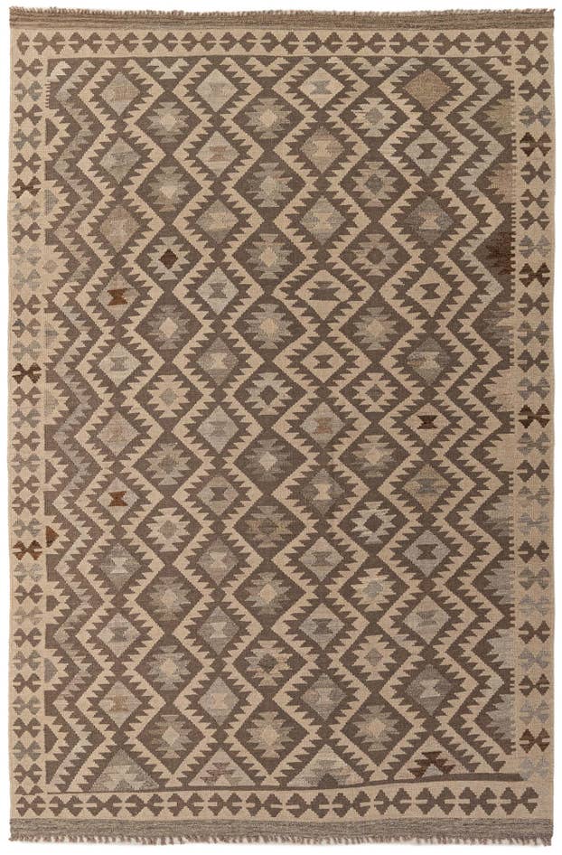 Detail image of 6' 8 x 9' 10 Hand Knotted Kilim Maymana Wool Rug