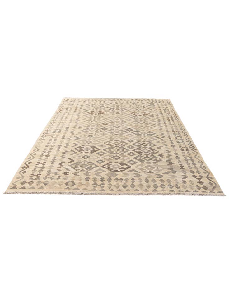 Detail image of 6' 9 x 9' 10 Hand Woven Kilim Maymana Wool Rug