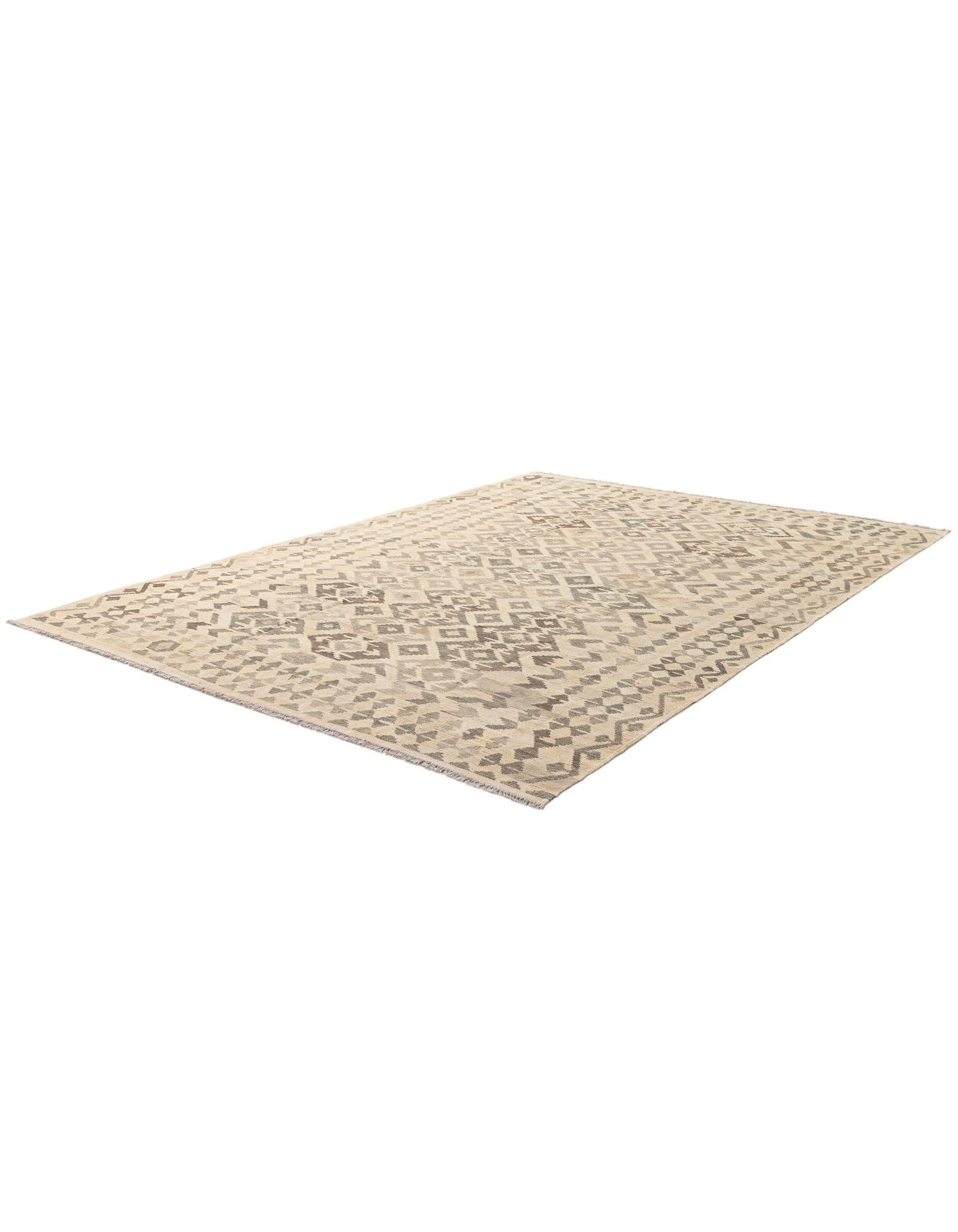 6' 9 x 9' 10 Hand Woven Kilim Maymana Wool Rug