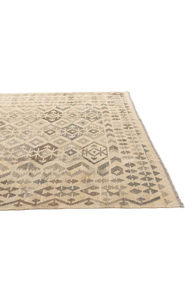 6' 9 x 9' 10 Hand Woven Kilim Maymana Wool Rug