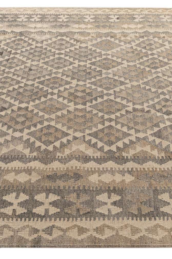 6' 8 x 9' 10 Hand Woven Kilim Maymana Wool Rug