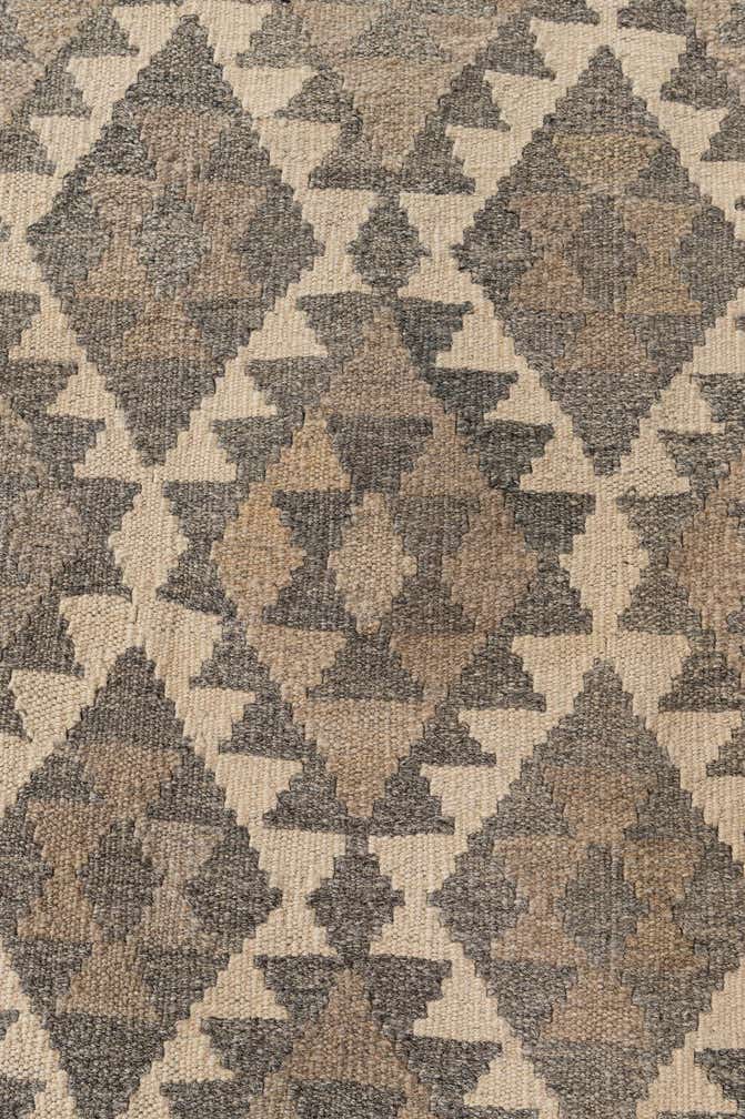 6' 8 x 9' 10 Hand Woven Kilim Maymana Wool Rug