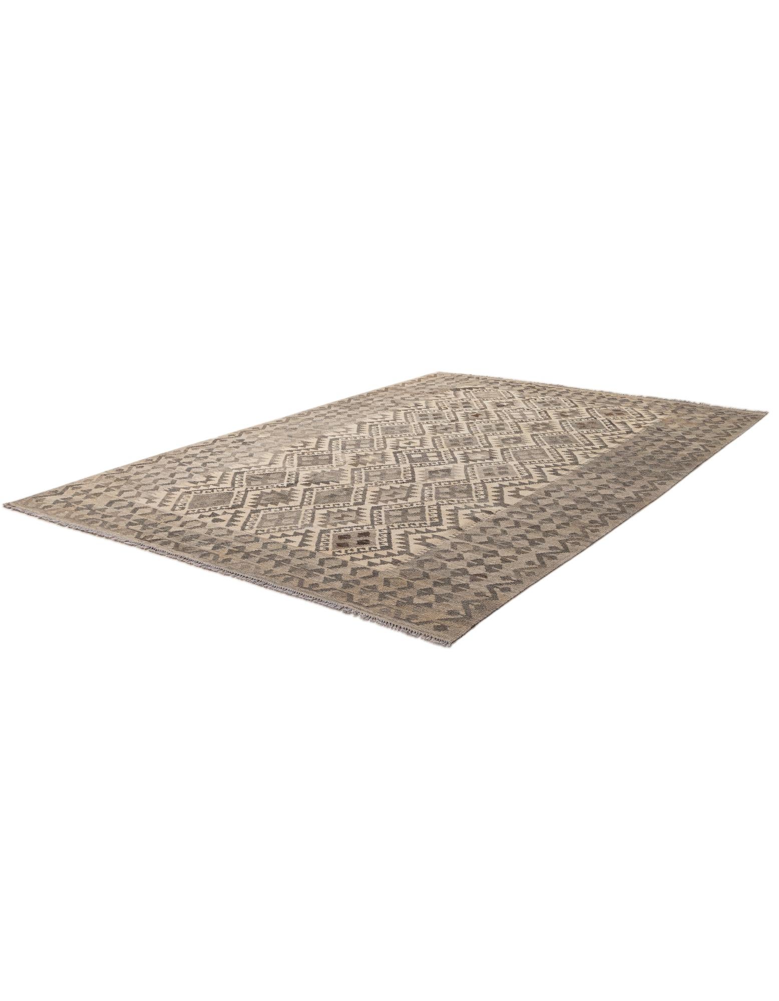 6' 8 x 9' 8 Hand Woven Kilim Maymana Wool Rug