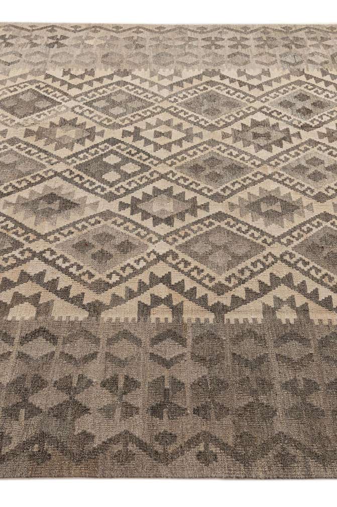 6' 8 x 9' 8 Hand Woven Kilim Maymana Wool Rug