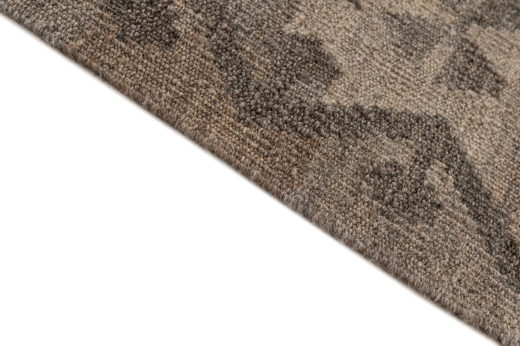 6' 8 x 9' 8 Hand Woven Kilim Maymana Wool Rug