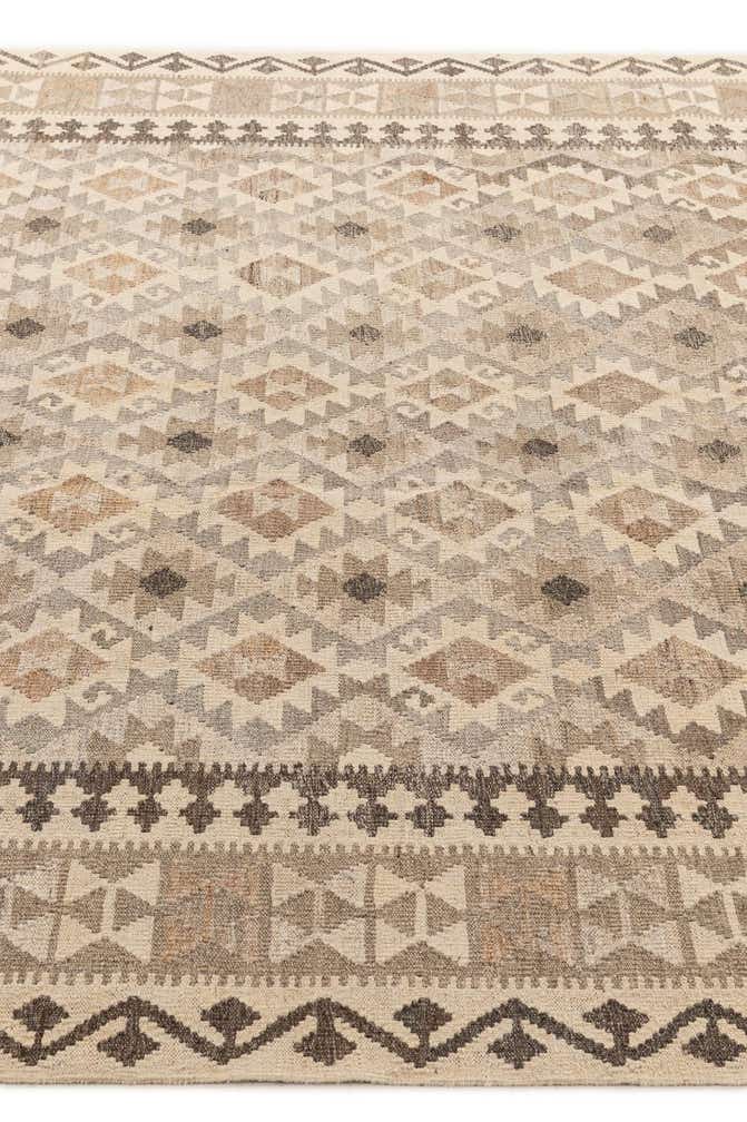 6' 9 x 9' 11 Hand Woven Kilim Maymana Wool Rug