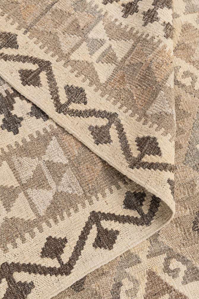 6' 9 x 9' 11 Hand Woven Kilim Maymana Wool Rug