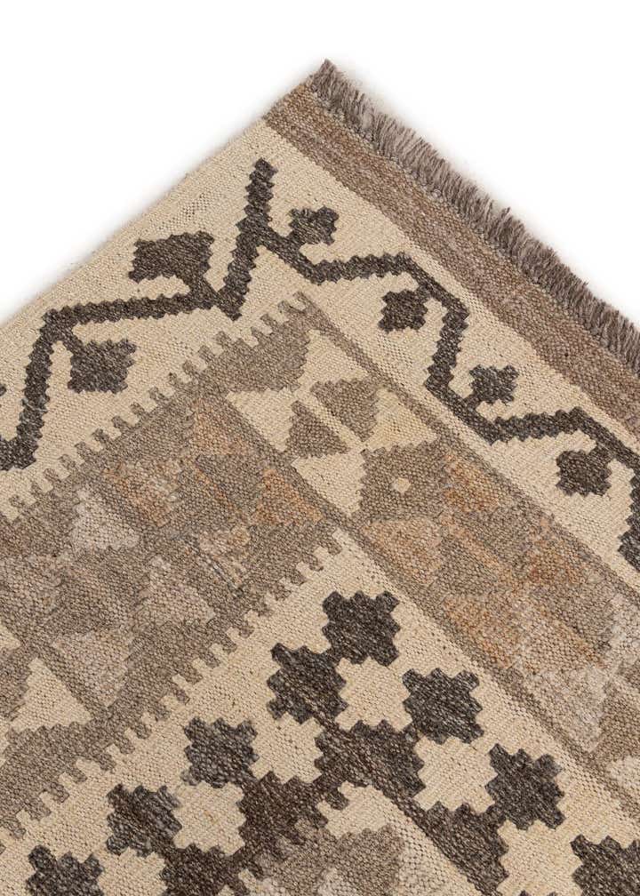 6' 9 x 9' 11 Hand Woven Kilim Maymana Wool Rug