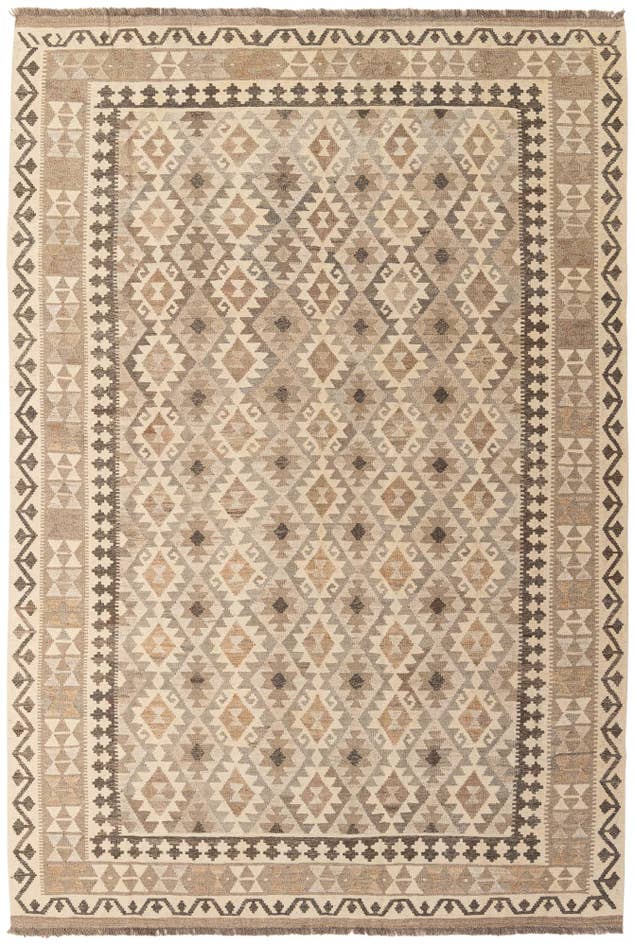 Detail image of 6' 9 x 9' 11 Hand Woven Kilim Maymana Wool Rug