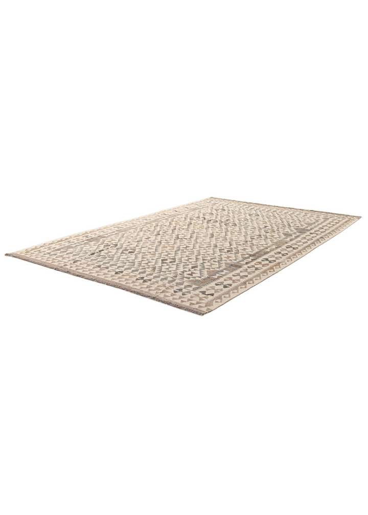 6' 7 x 10' Hand Woven Kilim Maymana Wool Rug