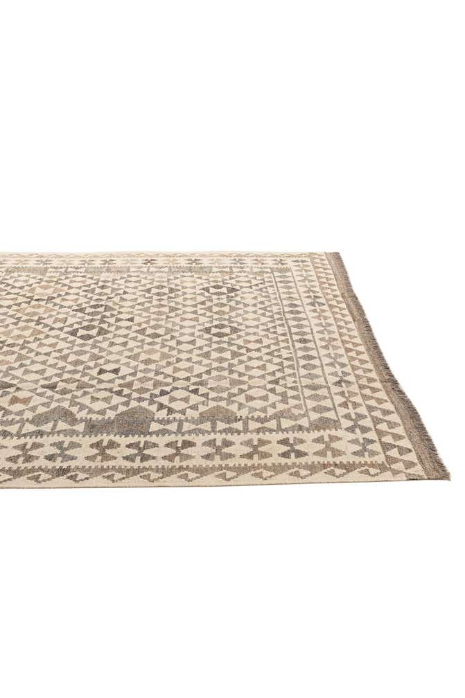 6' 7 x 10' Hand Woven Kilim Maymana Wool Rug