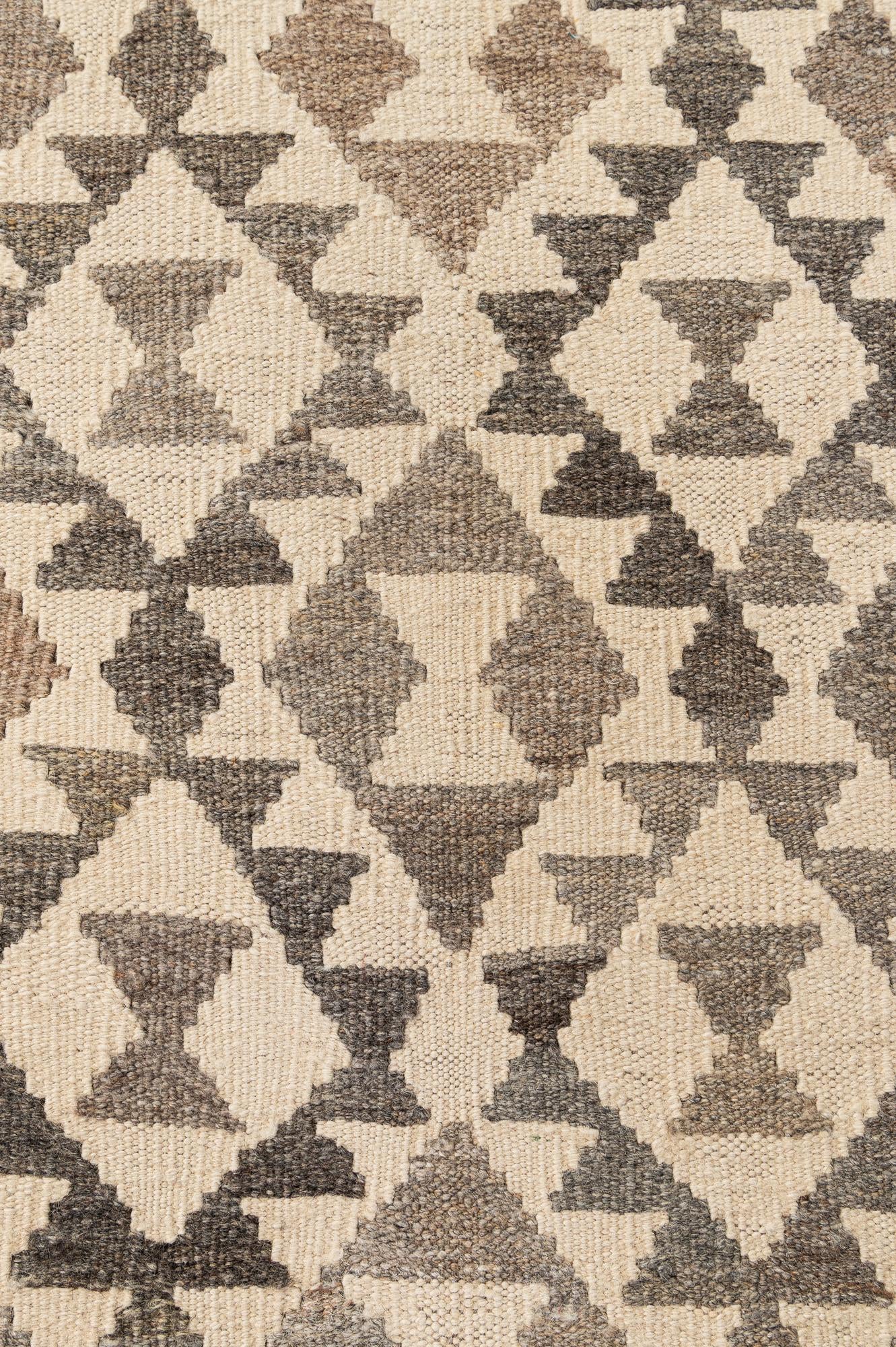 6' 7 x 10' Hand Woven Kilim Maymana Wool Rug