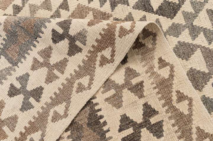 6' 7 x 10' Hand Woven Kilim Maymana Wool Rug