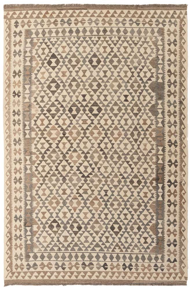 6' 7 x 10' Hand Woven Kilim Maymana Wool Rug