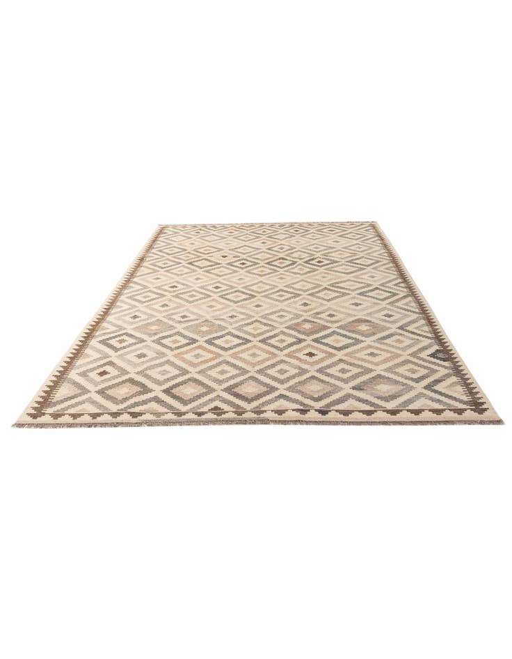 Detail image of 6' 7 x 10' 1 Hand Woven Kilim Maymana Wool Rug