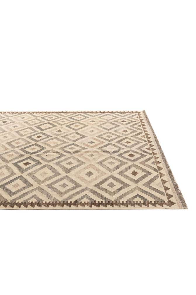 6' 7 x 10' 1 Hand Woven Kilim Maymana Wool Rug