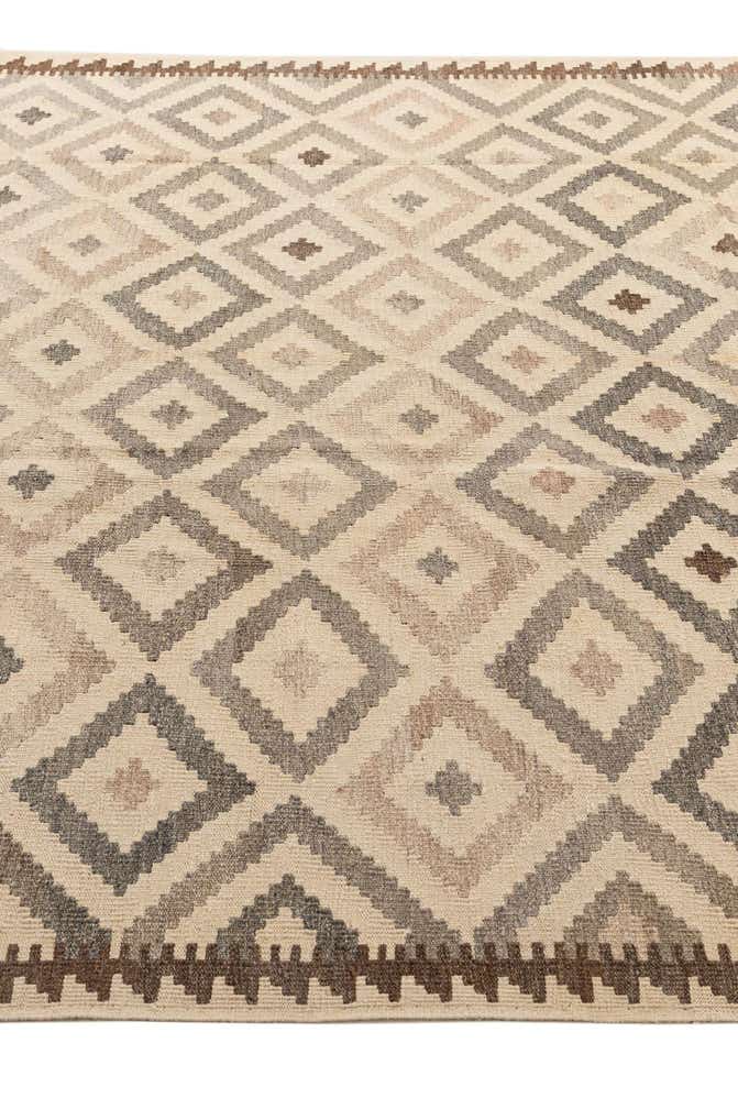 6' 7 x 10' 1 Hand Woven Kilim Maymana Wool Rug