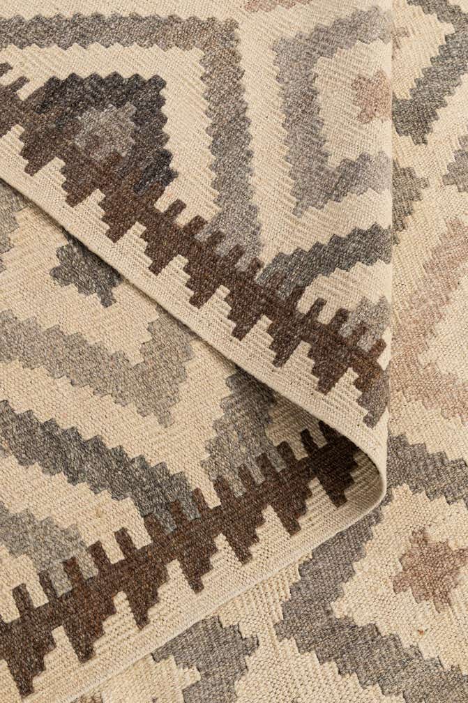 6' 7 x 10' 1 Hand Woven Kilim Maymana Wool Rug