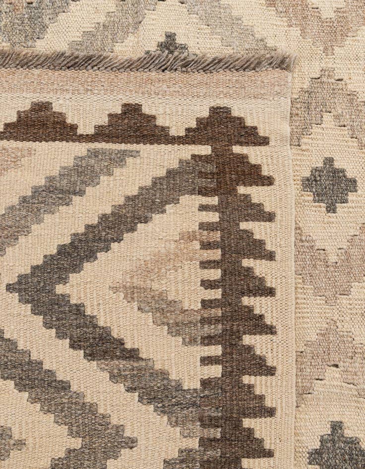 Detail image of 6' 7 x 10' 1  Hand Woven Kilim Maymana Wool Rug