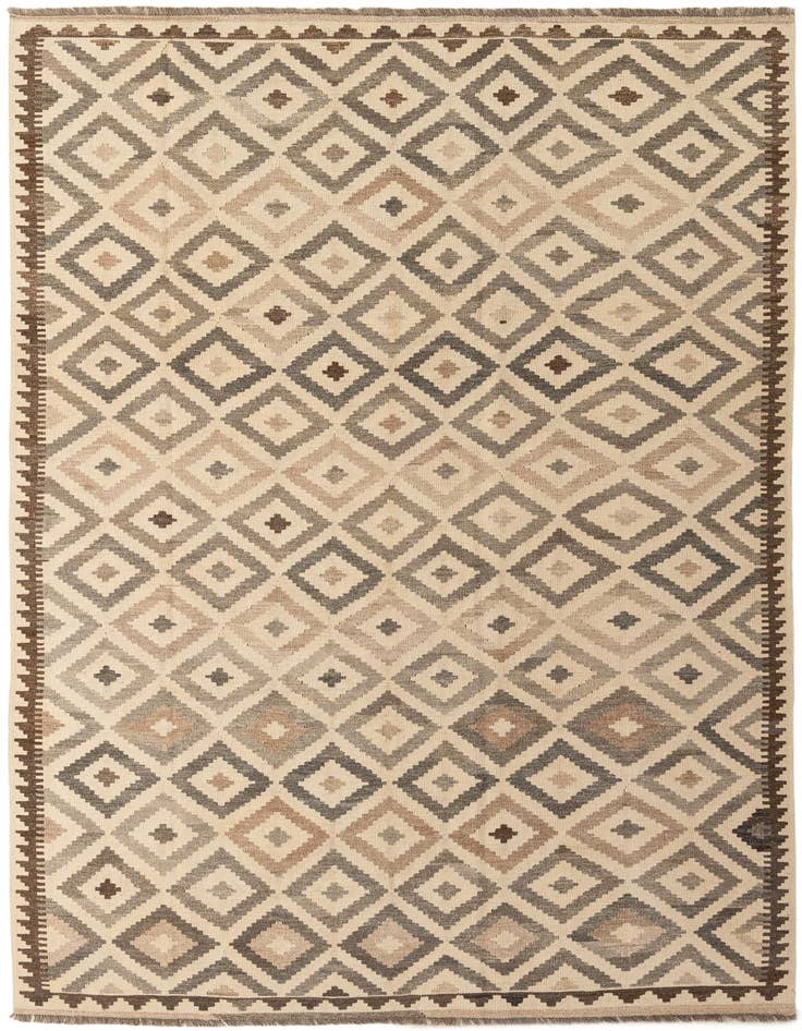 Detail image of 6' 7 x 10' 1 Hand Woven Kilim Maymana Wool Rug