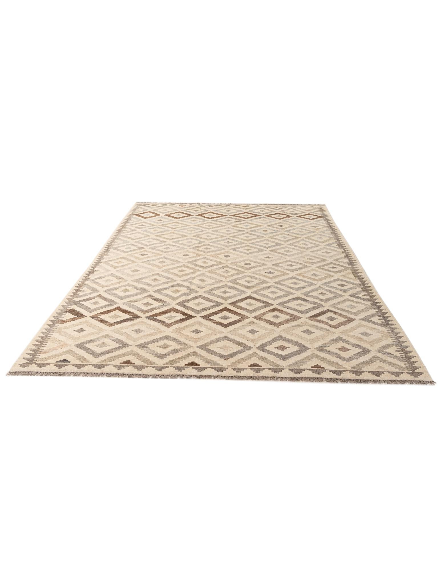 6' 7 x 10' 1 Hand Woven Kilim Maymana Wool Rug