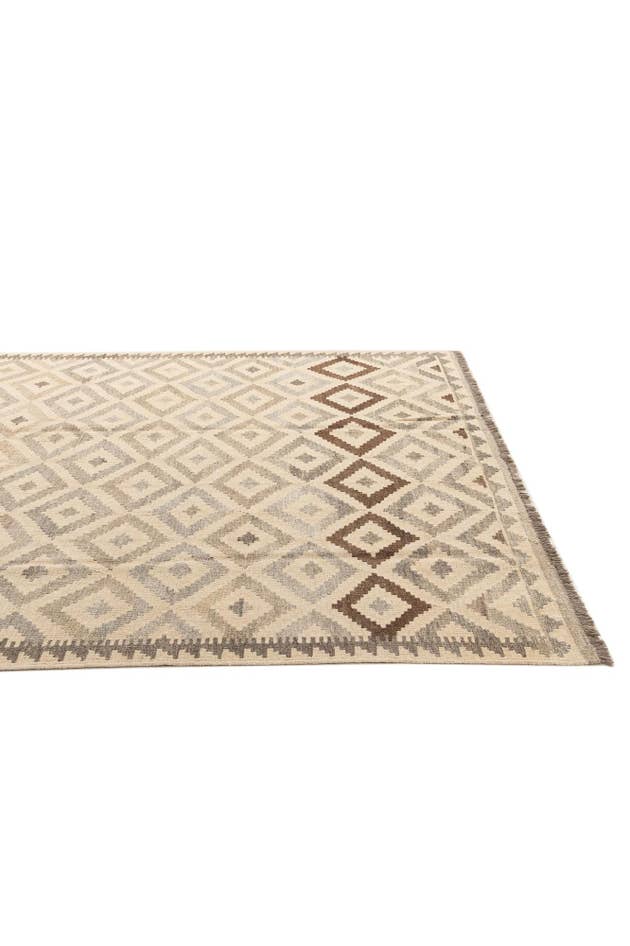 Detail image of 6' 7 x 10' 1 Hand Woven Kilim Maymana Wool Rug