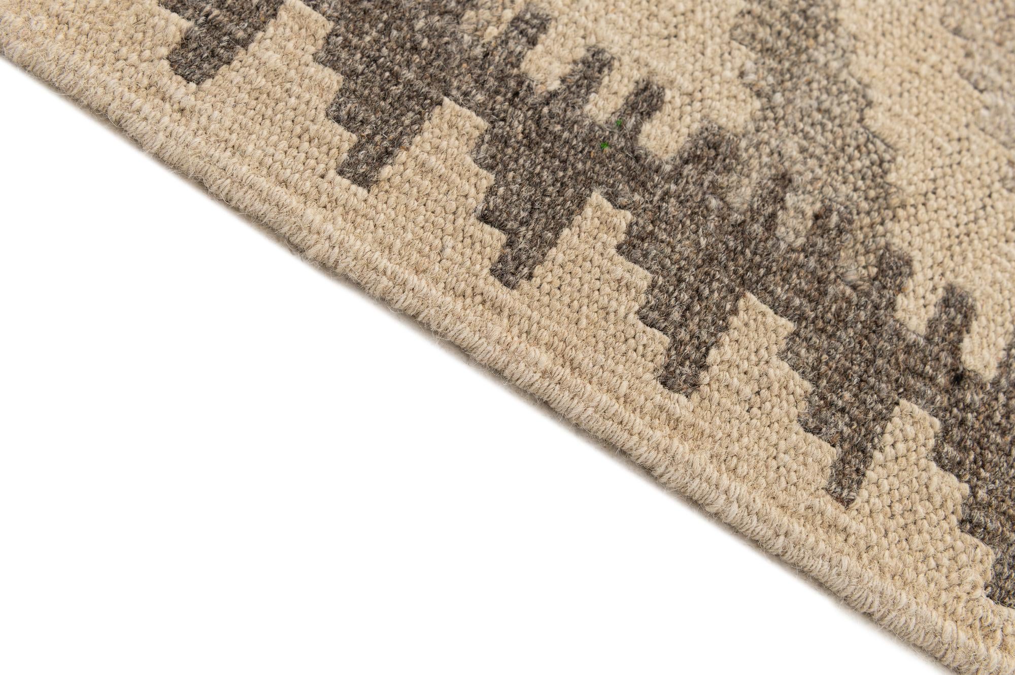 6' 7 x 10' 1 Hand Woven Kilim Maymana Wool Rug