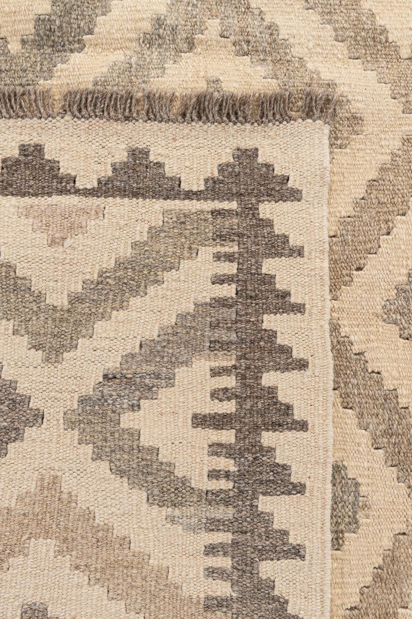 6' 7 x 10' 1 Hand Woven Kilim Maymana Wool Rug