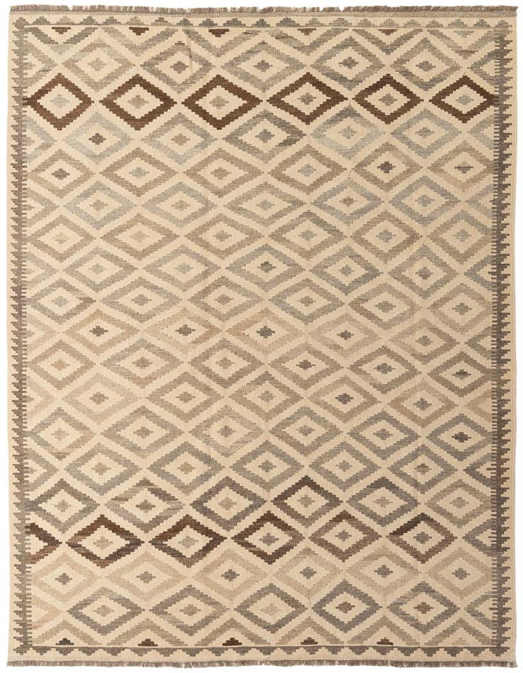 Detail image of 6' 7 x 10' 1 Hand Woven Kilim Maymana Wool Rug