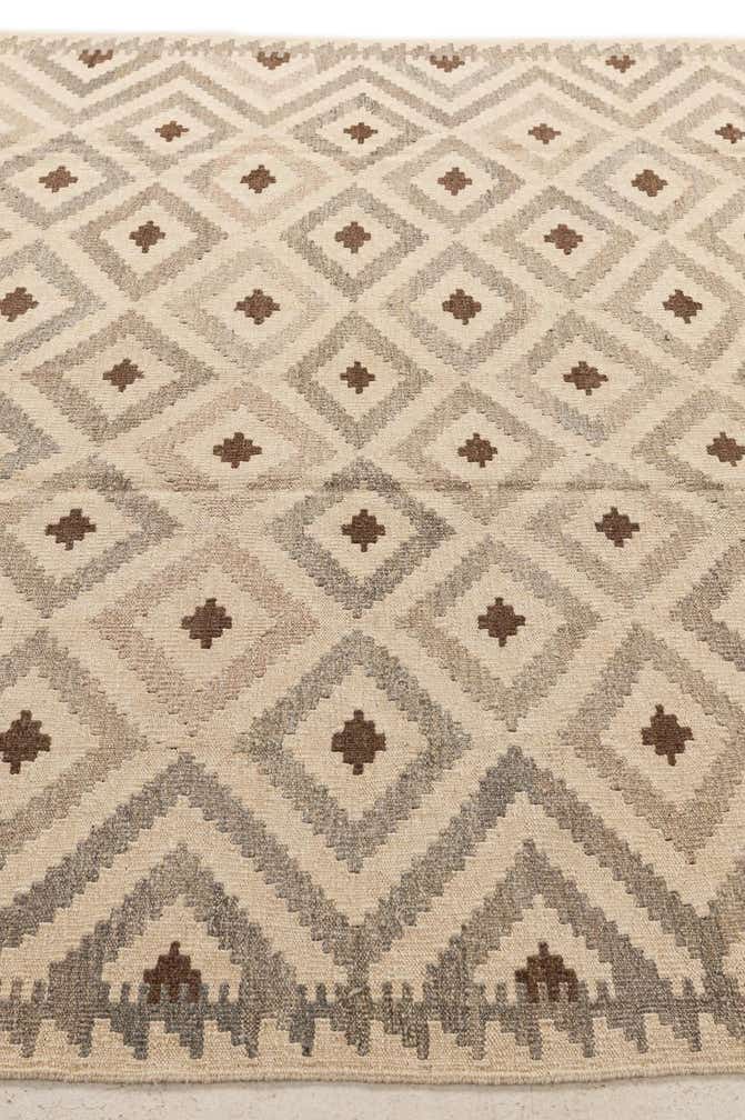 6' 6 x 10' 3 Hand Woven Kilim Maymana Wool Rug