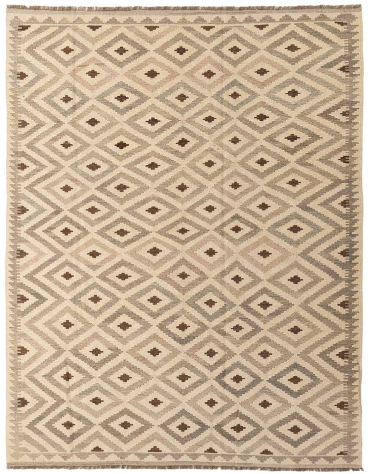 Detail image of 6' 6 x 10' 3 Hand Woven Kilim Maymana Wool Rug