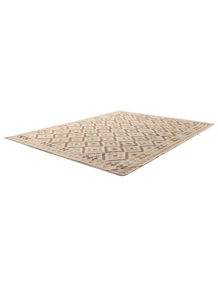 7' 3 x 9' 7 Hand Woven Kilim Maymana Wool Rug