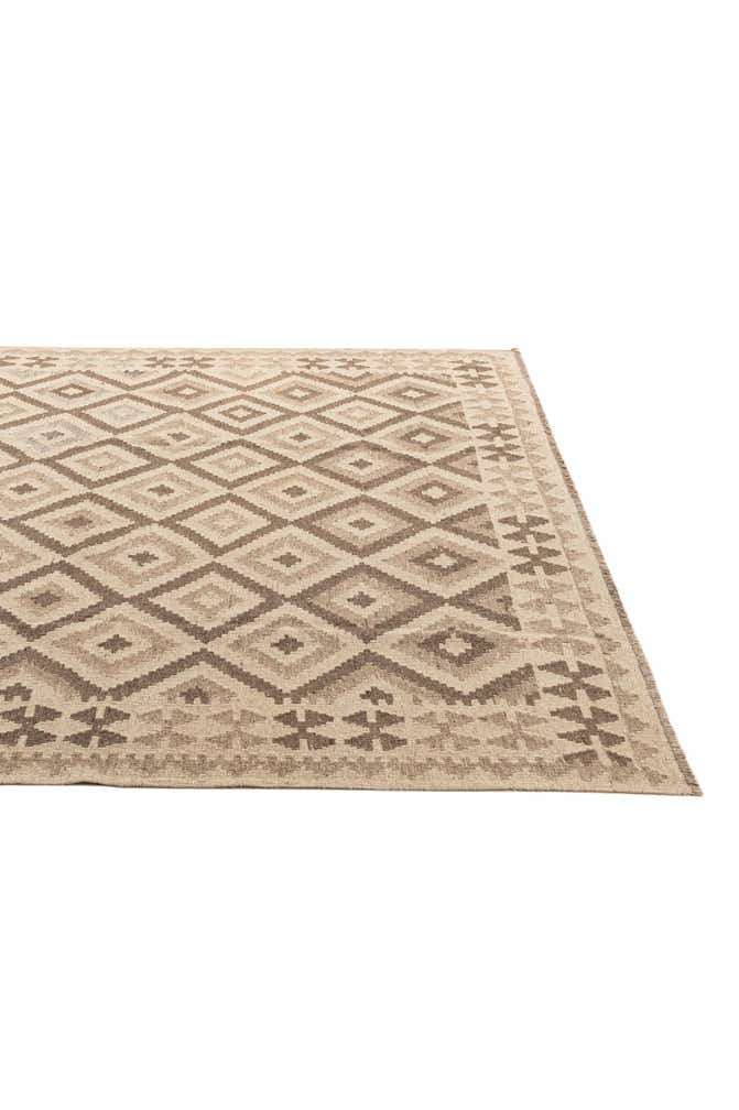 7' 3 x 9' 7 Hand Woven Kilim Maymana Wool Rug