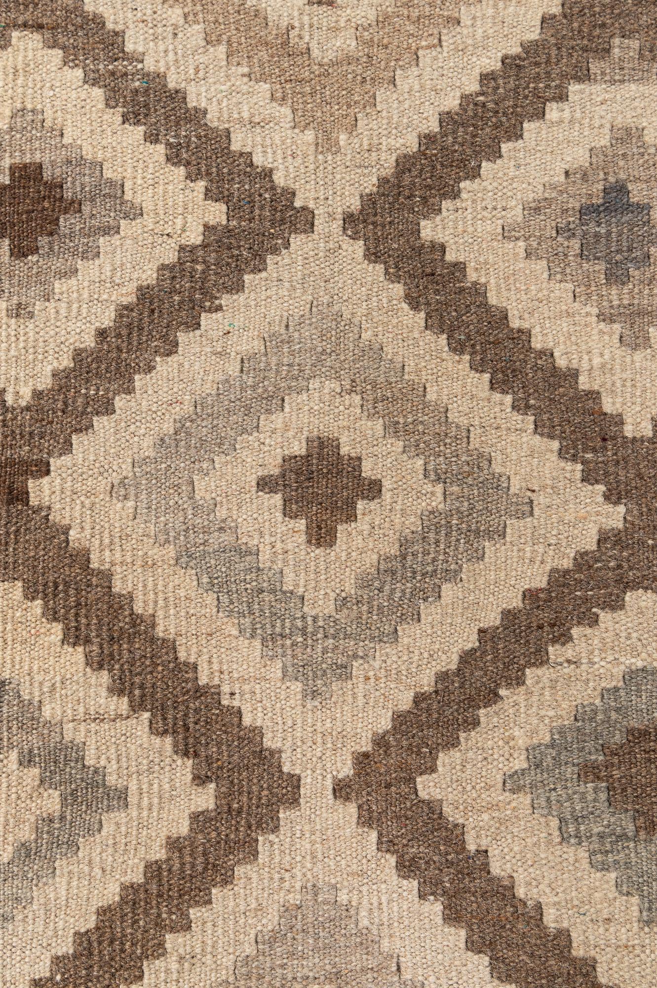 7' 3 x 9' 7 Hand Woven Kilim Maymana Wool Rug