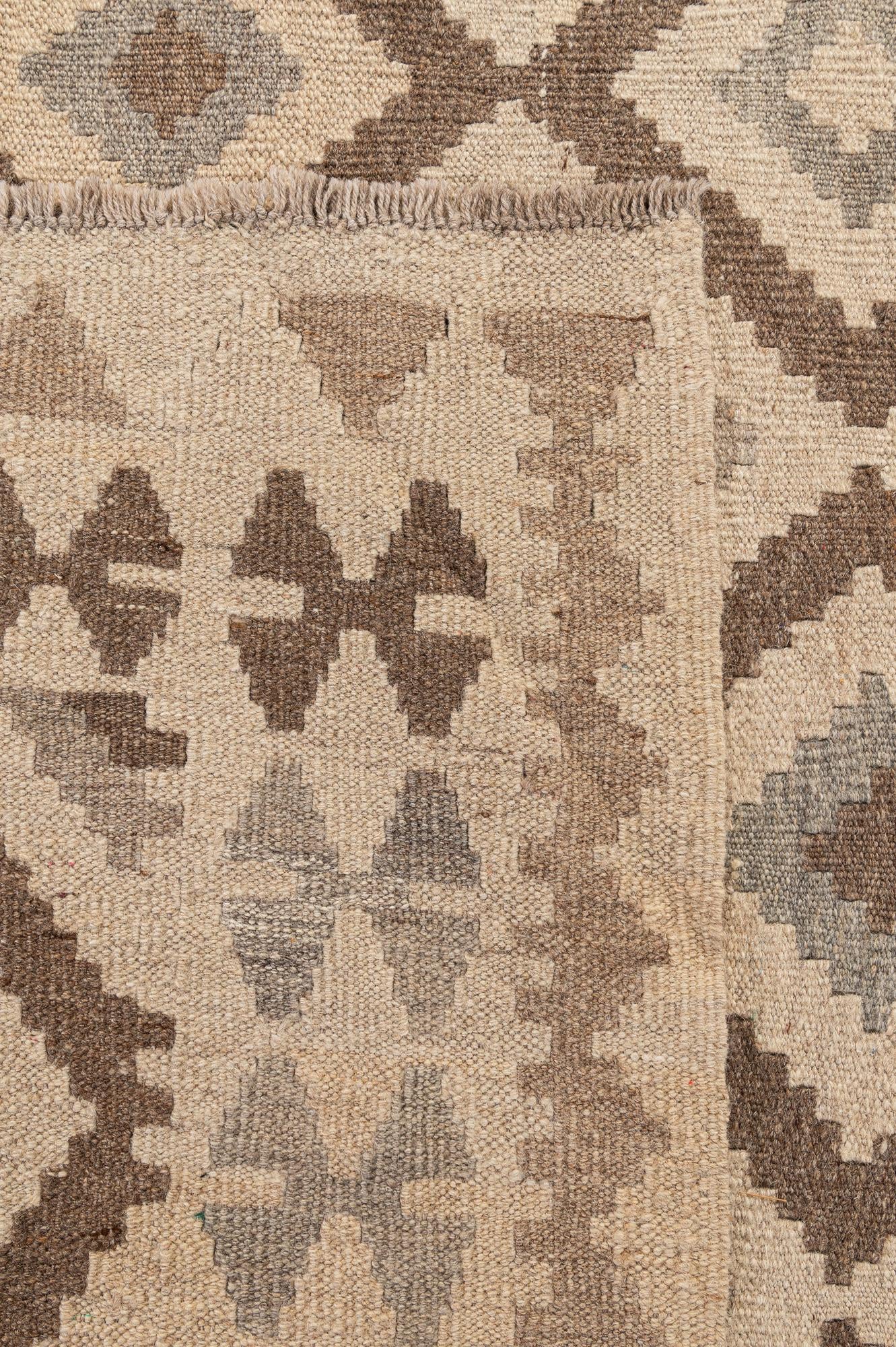 7' 3 x 9' 7 Hand Woven Kilim Maymana Wool Rug