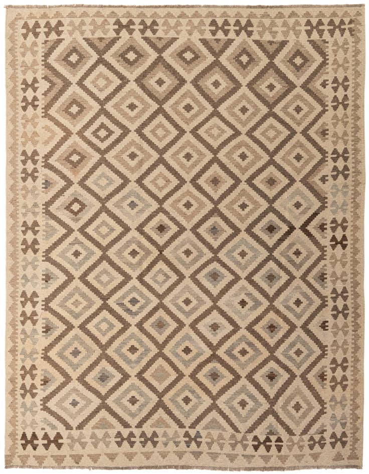 Detail image of 7' 3 x 9' 7 Hand Woven Kilim Maymana Wool Rug